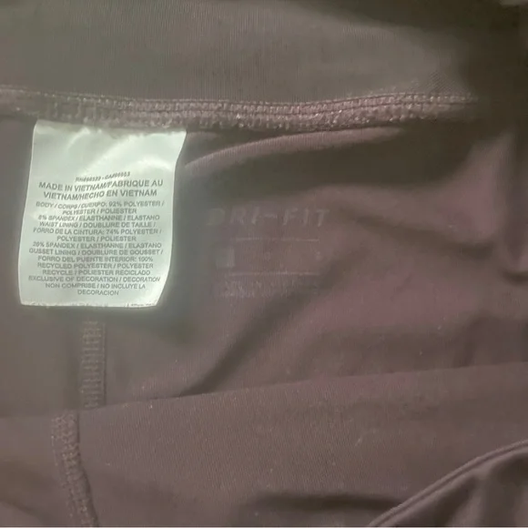 Nike Womens Pink Plum Dri-Fit Leggings Power Fast Size Large Back Pocket - Picture 8 of 8